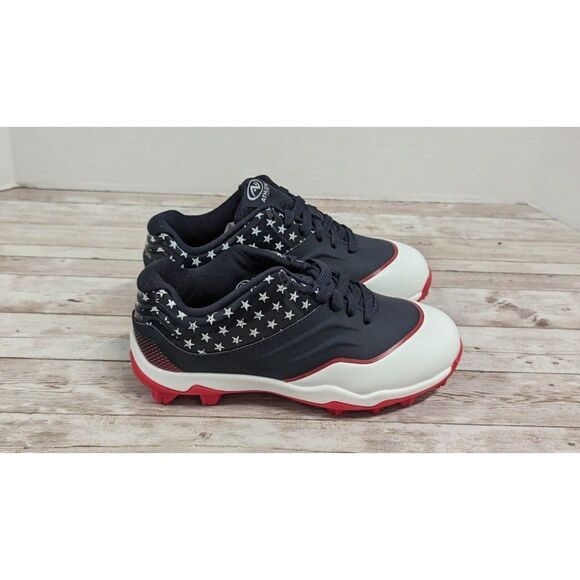 Athletic Works Unisex Kids Size 13 Black Low Top Lace Up Baseball Cleats - Picture 2 of 9